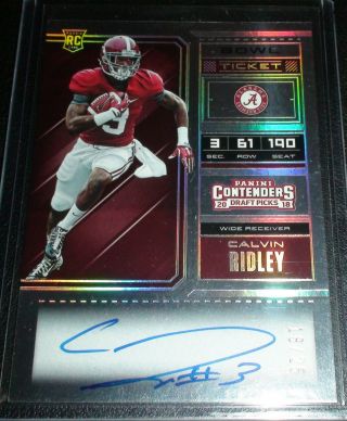 Calvin Ridley ROOKIE Contenders (Bowl Ticket) Auto 18/25,  SWEET Falcons,  Alabama 3