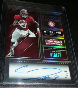 Calvin Ridley ROOKIE Contenders (Bowl Ticket) Auto 18/25,  SWEET Falcons,  Alabama 5