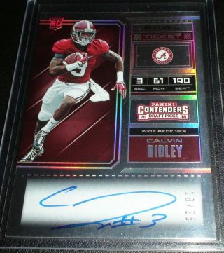 Calvin Ridley ROOKIE Contenders (Bowl Ticket) Auto 18/25,  SWEET Falcons,  Alabama 6