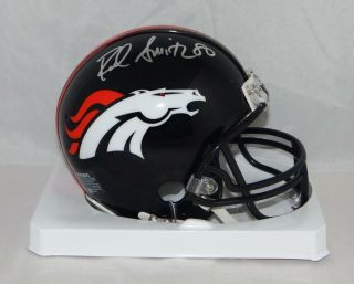 Rod Smith Autographed Denver Broncos Mini Helmet - Sgc Authenticated Silver