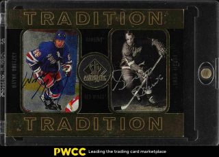 1998 Sp Authentic Tradition Gold Wayne Gretzky & Gordie Howe Auto /158 (pwcc)