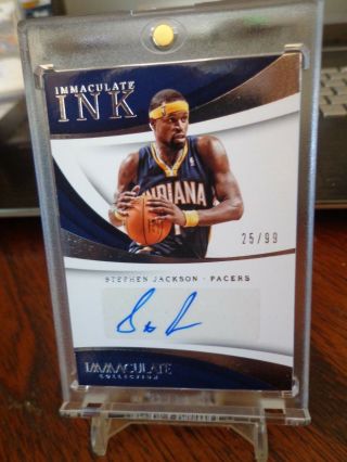 2017 - 18 Panini Immaculate Stephen Jackson Auto 25 /99 Pacers