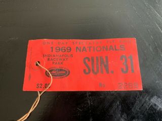 Vintage 1969 Nhra Indy Nationals Race Ticket Great Find
