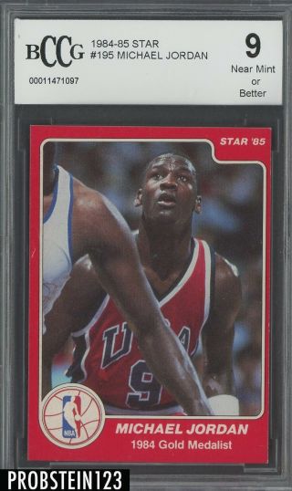 1984 - 85 Star Basketball 195 Michael Jordan Chicago Bulls Rc Rookie Hof Bccg 9