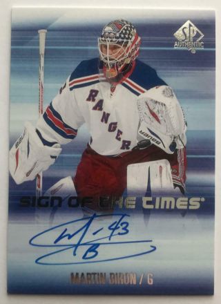 (hcw) 2015 - 16 Sp Authentic Signs Of The Times Martin Biron Auto 07463