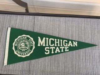 Vintage Michigan State Spartans Full Size Pennant Founded 1855