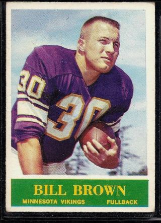 1964 Philadelphia Football Minnesota Vikings Bill Brown Rookie Card Rc 101 Ex,
