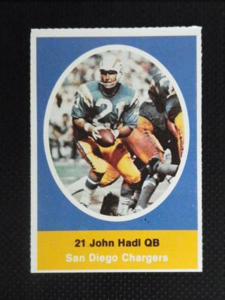 1972 Sunoco Football Stamp John Hadl San Diego Chargers