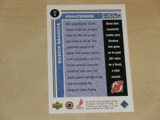 1999 - 00 Upper Deck Retro Distant Replay Level 2 DR2 Martin Brodeur 019/100 2