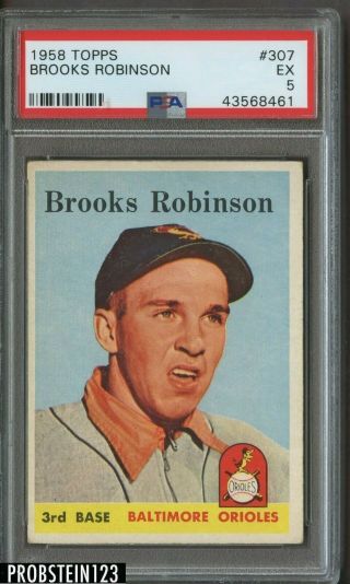 1958 Topps 307 Brooks Robinson Baltimore Orioles Hof Psa 5 Ex