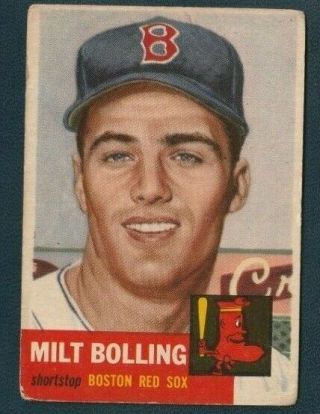 1953 Topps Milt Bolling High 280 Vgex Tip Wear - No Body Creases Red Sox