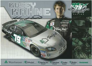 Signed 2005 Kasey Kahne 79 Nascar Busch Series " Trusjoist " Postcard