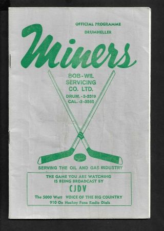 1963 - 64 Red Deer Rustlers At Drumheller Miners,  Alberta Senior Hockey League
