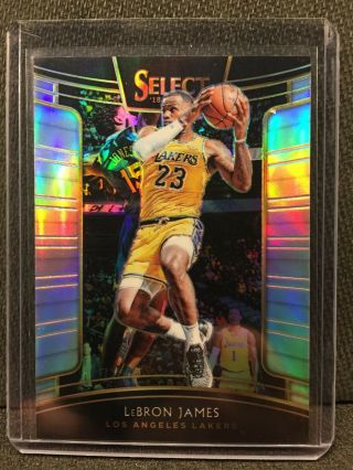2018 - 19 Panini Select Lebron James Silver Prizm Concourse Los Angeles Lakers 11