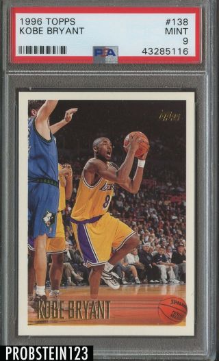 1996 Topps 138 Kobe Bryant Los Angeles Lakers Rc Rookie Psa 9