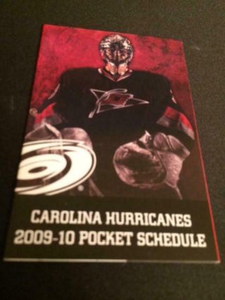 2009 - 10 Carolina Hurricanes Hockey Pocket Schedule Time Warner Version