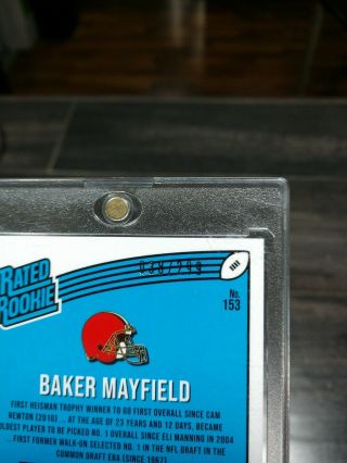 2018 Optic Football Baker Mayfield Aqua Prizm 38/299 Rated Rookie 3