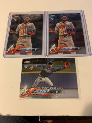 2 - Ronald Acuna Jr.  Rookie Card 2018 Topps Update Chrome Rc Braves,  Debut