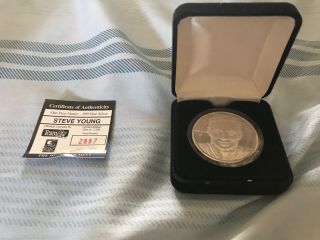 Steve Young.  999 Highland 1 Oz Silver Coin Solid Silver Coin 7034/7500