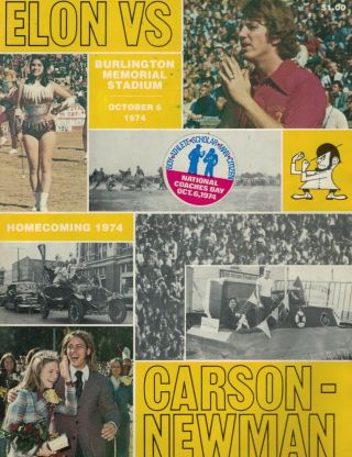 Elon College (university) Vs.  Carson Newman Football Program 10/5/74