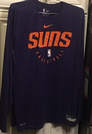 Phoenix Suns Nike Long Sleeve T - Shirt Dri Fit Large