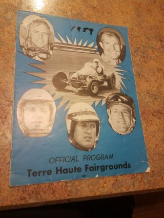 1959 Race Program • Terre Haute Fairgrounds Speedway • Action Track Aj Foyt