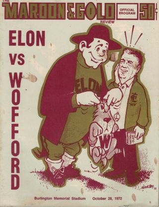Elon College (university) Vs.  Wofford Football Program 10/28/72
