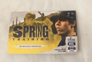 2019 Milwaukee Brewers Spring Training Pocket Schedule Cactus League Phoenix Az