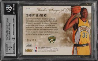 2007 Fleer Hot Prospects Kevin Durant ROOKIE AUTO PATCH /399 123 BGS 9 (PWCC) 2