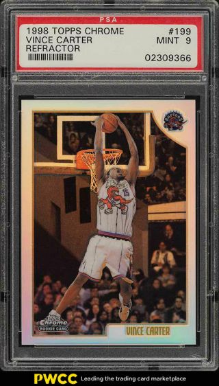 1998 Topps Chrome Refractor Vince Carter Rookie Rc 199 Psa 9 (pwcc)