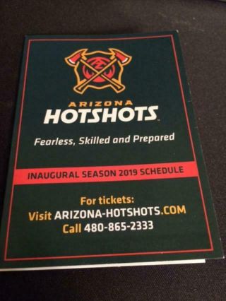 2019 Arizona Hot Shots 3 Aaf Football Pocket Schedules