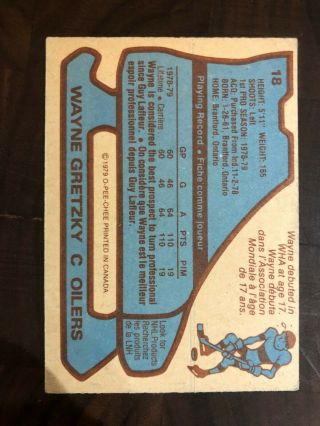 Wayne Gretzky 1979/80 O - PEE CHEE Rookie Card 2