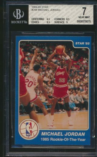 1984 - 85 Star Basketball Michael Jordan Rookie Rc 288 Bgs 7 Nrmt (ds)