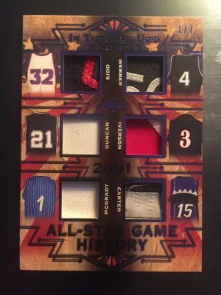 2019 Leaf In The Game Nba All - Star Game History 1/7 Iverson Kidd Duncan