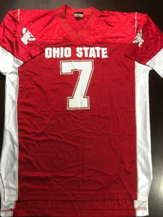 Ohio State University Buckeyes Nike Football Jersey 7 Mens Sz L Large Red Osu
