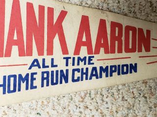 1974 HENRY HANK AARON ATLANTA BRAVES ALL TIME HOME RUN CHAMPION BASEBALL PENNANT 2