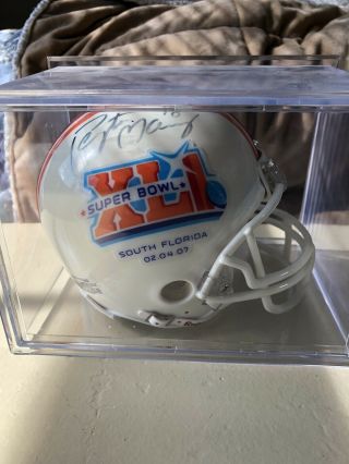 Peyton Manning Mini Helmet Autographed/signed Colts Broncos Superbowl Xli