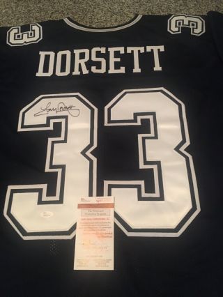 Dallas Cowboys Tony Dorsett Signed Blue Custom Jersey W/jsa