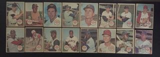 Vintage 1967 Topps Baseball Pin Ups Complete Set (16) Mickey Mantle,  Mays,  Aaron