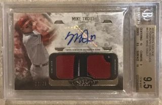 2016 Topps Tier One Mike Trout Auto Dual Game Jersey Gem Bgs 9.  5 10 22/25