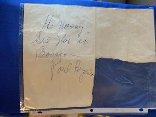 Price Drop Paul Bear Bryant Signed Autographed Paper Alabama Roll Tide.