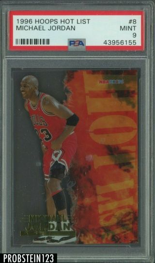 1996 - 97 Nba Hoops Hot List 8 Michael Jordan Chicago Bulls Hof Psa 9