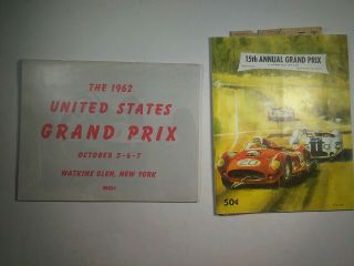 Vintage 1962 Watkins Glen Grand Prix Race Program Auto Racing Memorabilia