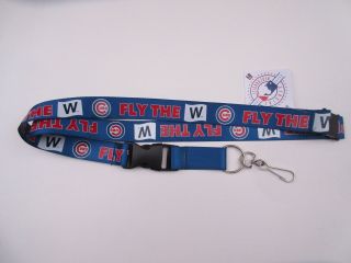 Chicago Cubs " Fly The W " Lanyard Keychain With Detachable Clip
