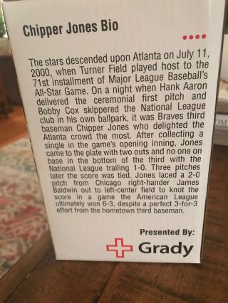 Chipper Jones 2000 All Star Game Bobblehead 2016 SGA Atlanta Braves 3