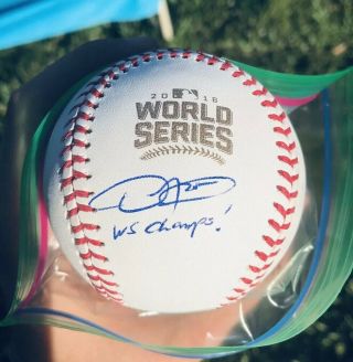 Dexter Fowler Signed 2016 World Series Baseball Ws Champs Jsa Ball Auto Cubs