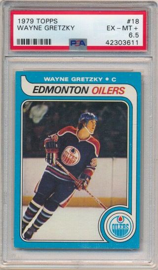 Wayne Gretzky 1979/80 Topps 18 Rc Rookie Card Edmonton Oilers Psa 6.  5 Ex - Mt,