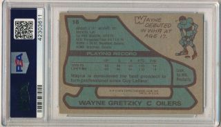 WAYNE GRETZKY 1979/80 TOPPS 18 RC ROOKIE CARD EDMONTON OILERS PSA 6.  5 EX - MT, 2