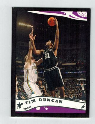 Tim Duncan 2005 - 06 Topps Black Border Parallel 21 Ed 321/500 Spurs