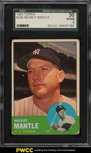 1963 Topps Mickey Mantle 200 Sgc 2 Gd (pwcc)